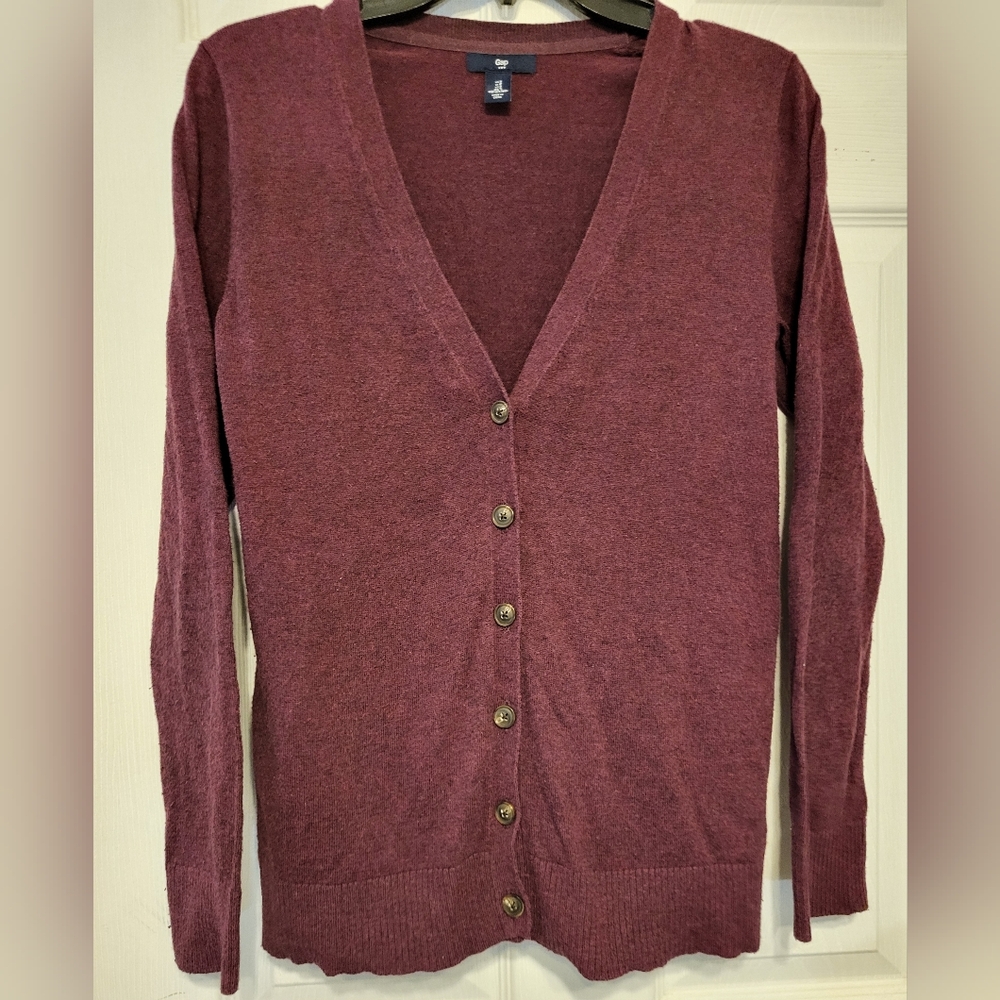 Gap Mens Xs Cardigan Button-up Sweater  Marroon